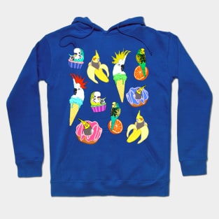 funny food birb doodle pattern Hoodie